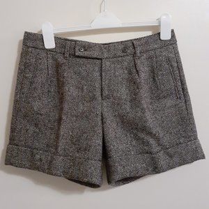 GAP Wool Blend Tweed Pleated Cuffed Lined Shorts Size 6